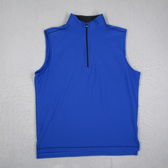 FootJoy Other - FootJoy Mens Golf Vest Quarter Zip Royal Blue Performance Sleeveless Size Medium